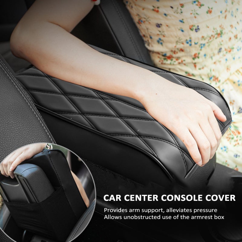 Beige Car Center Console Cover Type 1: Superior PU Leather With Memory Foam Core - Non-Slip Full Protection Armrest Pad for Long-Drive Drivers and Pet Owners - Image 3