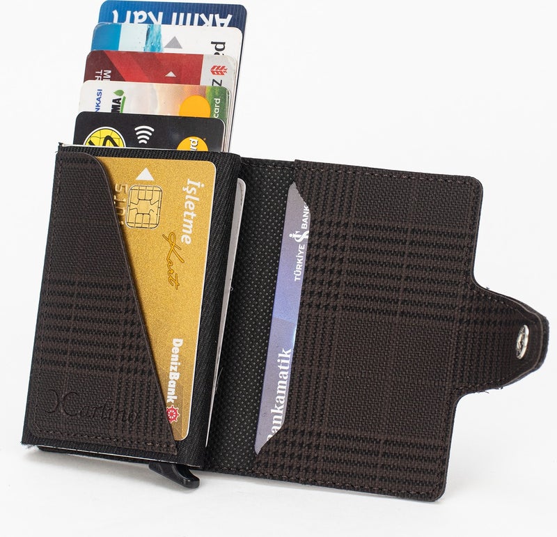 HKY Men's Leather Wallet & Mechanism Card Holder and Belt Set  - Image 4