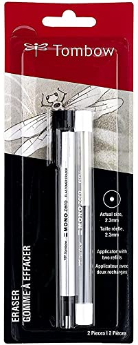 Tombow Mono Zero Eraser and Refill Value Pack, Round 2.3mm. Precision Tip Pen-Style Eraser with Refill New