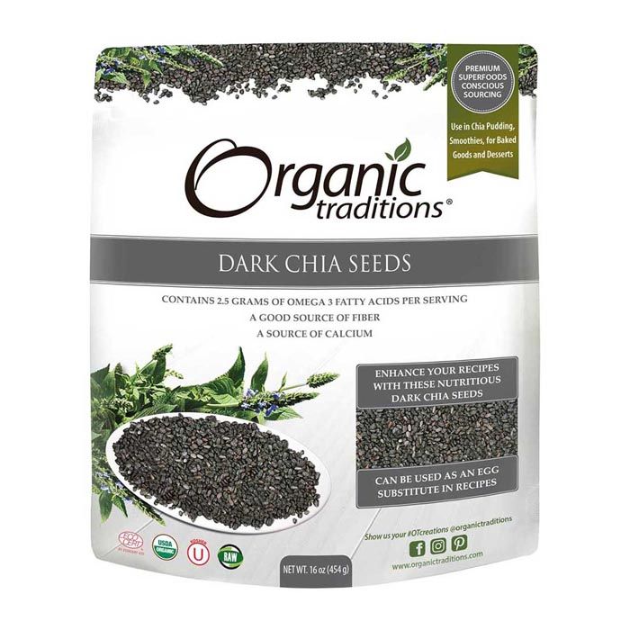Organic Traditions Dark Chia Seeds 454 g