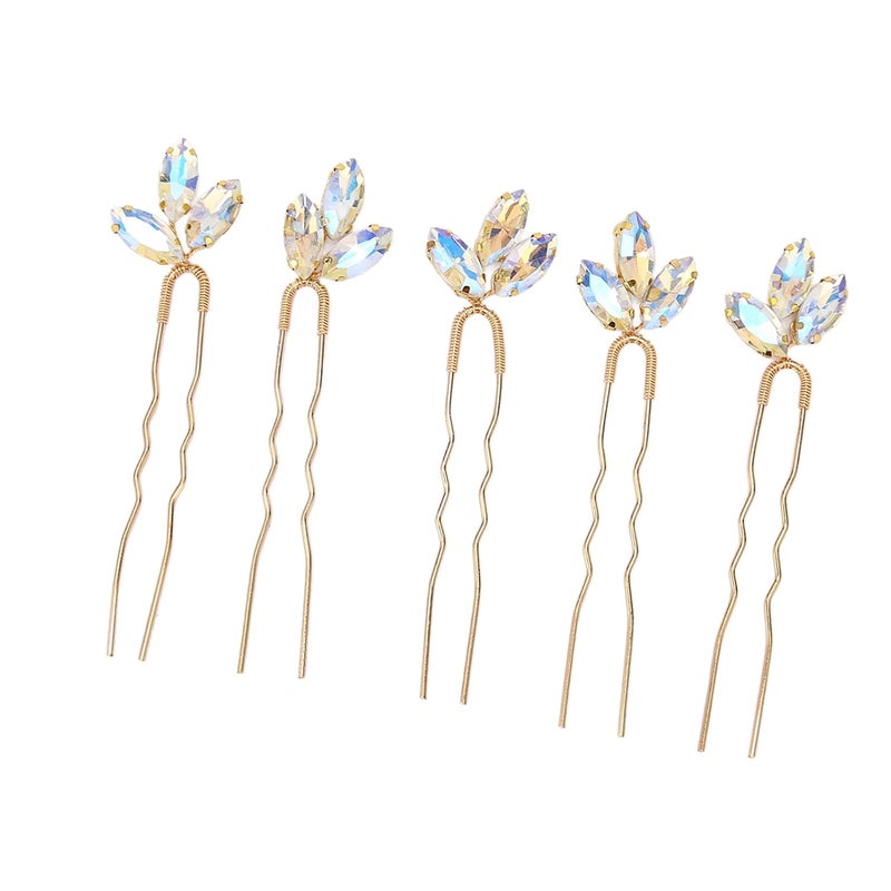 HEEPDD 5Pcs Wedding Crystal Hair Pins, Flower Accessories for Bridal Hair Styling and Elegant Look 5Pcs Wedding Crystal Pins, Rhinestone Nan Sewing Embroidery - Image 5