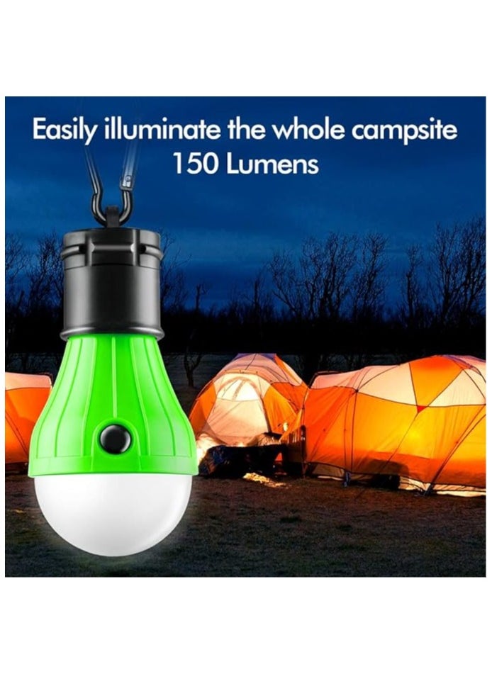 Cuken Portable LED Camping Light, 4 Packs Tent Lamp, Tent Light Bulbs Lantern Battery Powered with Clip Hook for Emergency Backpacking, Camping  - Image 2