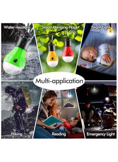 Cuken Portable LED Camping Light, 4 Packs Tent Lamp, Tent Light Bulbs Lantern Battery Powered with Clip Hook for Emergency Backpacking, Camping  - Image 5