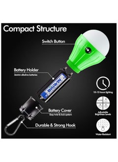 Cuken Portable LED Camping Light, 4 Packs Tent Lamp, Tent Light Bulbs Lantern Battery Powered with Clip Hook for Emergency Backpacking, Camping  - Image 4