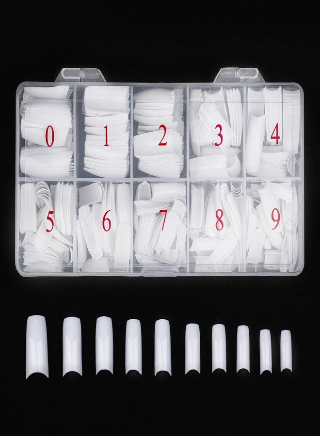 Beuniar Acrylic Nail Tips White 500Pcs French Artificial False Tip for Manicure Nails Art Salons & Home DIY - Image 1