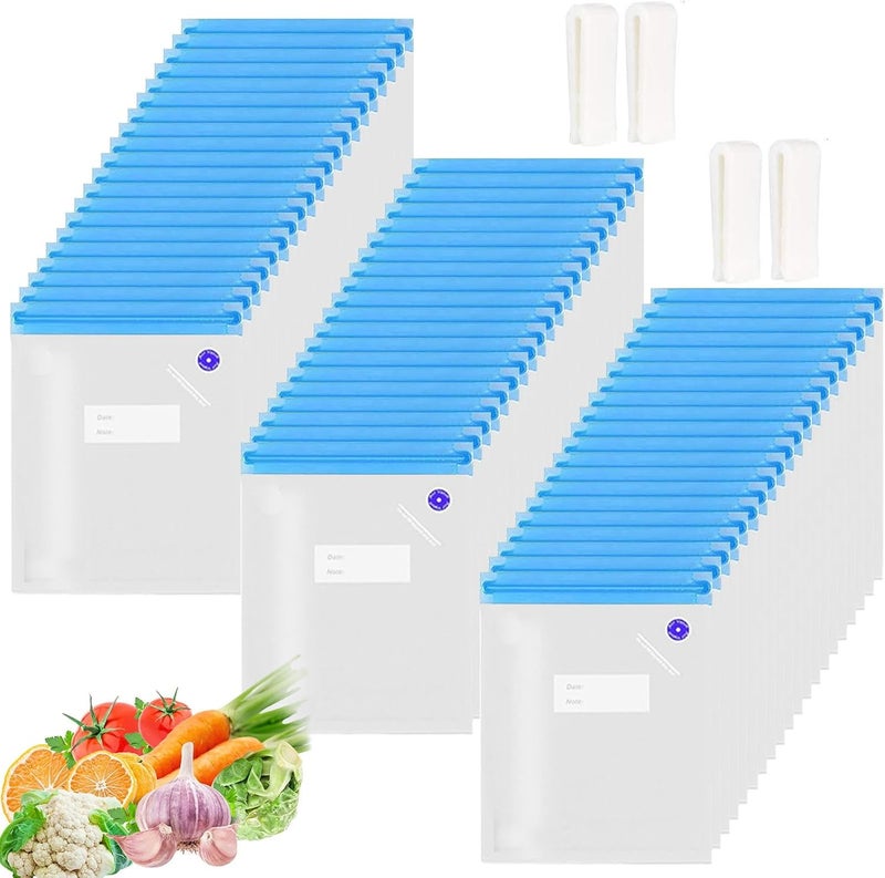 Repinsta Sous Vide Bags 60pcs Reusable Vacuum Sealer Bags with 4 Sealing Clips, Reusable Vacuum bags for Food Storage and Sous Vide Cooking (10.2x11 Inch) - Image 1