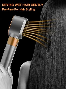 ZEPHBLOW PreStyling Dryer Attachment for Dyson Airwrap HS01HS05 PreShaped Nozzle Replacement Attachment Compatible with Dyson Air wrap Part NO96975901 Gold - Image 2
