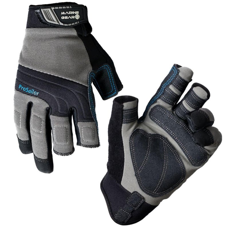 Marine Gear قفازات الإبحار من مارين جير (X-Large) - قفازات إبحار بثلاثة أصابع مع تحكم أفضل، نيونبرين وركب مبطنة، نقاط ضغط معززة - Image 1