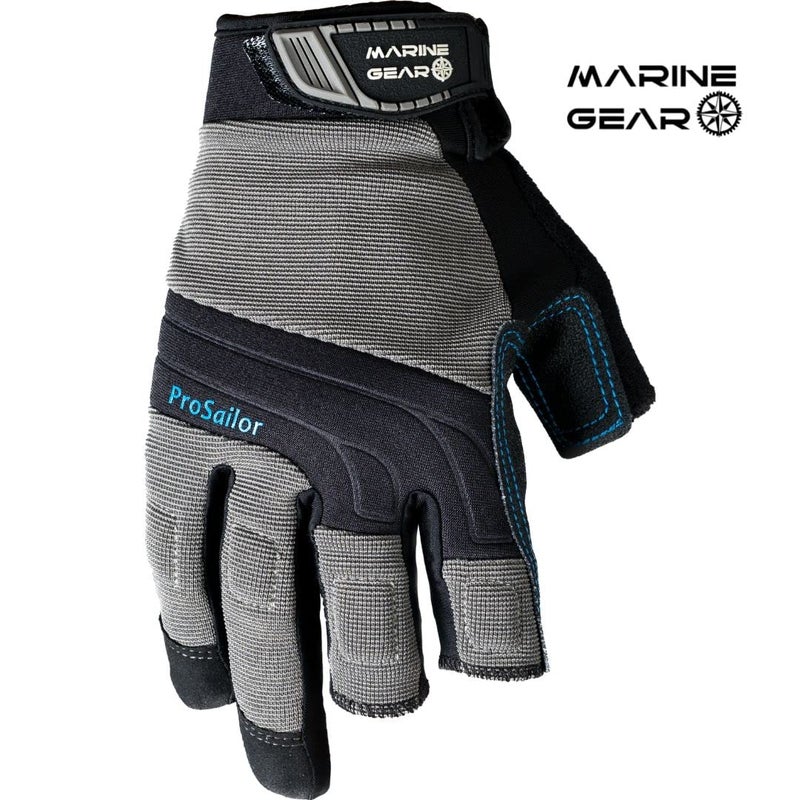 Marine Gear قفازات الإبحار من مارين جير (X-Large) - قفازات إبحار بثلاثة أصابع مع تحكم أفضل، نيونبرين وركب مبطنة، نقاط ضغط معززة - Image 2