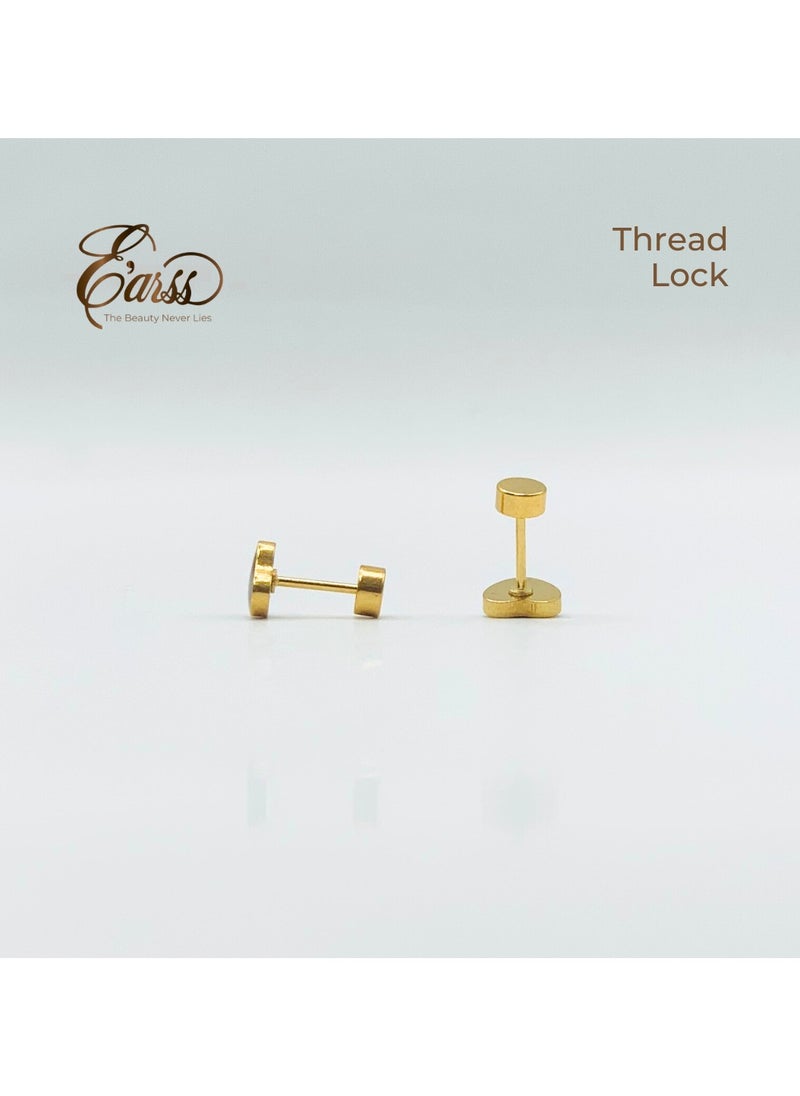 Earss Black Heart Stud Earring For Kids, Gold Plated  - Image 4