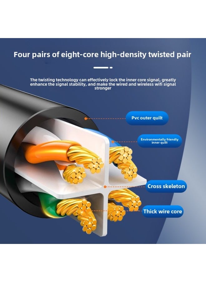 Generic Super Class Six Gigabit Finished Network Cable CatClass 6 Network Cable Shielding Computer Network Cable Jumper Router Connection Line-Color:White Gold Head-Line Length:1M  - Image 4