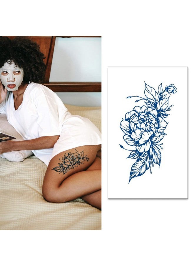 Aresvns - Semi-Permanent Tattoos for Women & Girls,Realistic Temporary Tattoos Waterproof & Long-Lasting1-2 Weeks,Lifelike Fake Tattoos Christmas Gift Dark Blue - Image 1