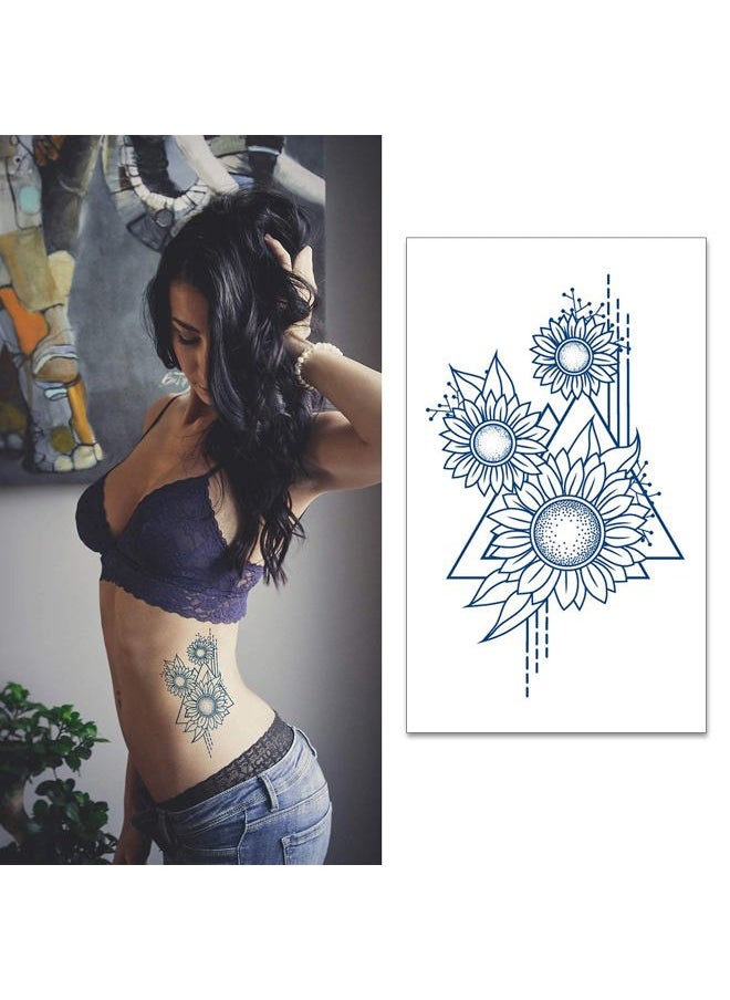 Aresvns - Semi-Permanent Tattoos for Women & Girls,Realistic Temporary Tattoos Waterproof & Long-Lasting1-2 Weeks,Lifelike Fake Tattoos Christmas Gift Dark Blue - Image 1