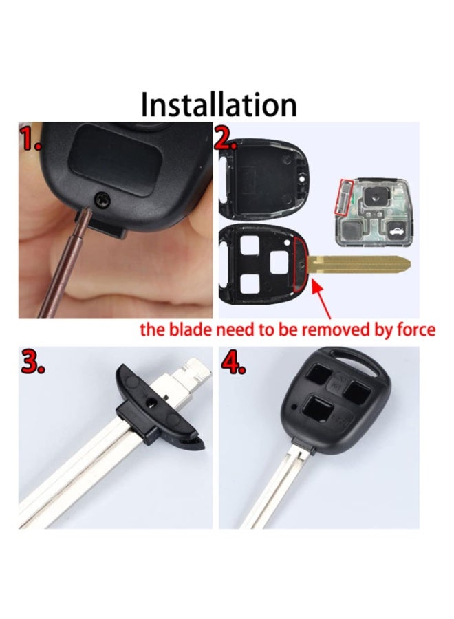 7سليندر غطاء مفتاح بديل من ٧سلندر متوافق مع لكزس GS، ES، LS، IS، GX، LX، RX، SC – ٣ أزرار. - Image 5