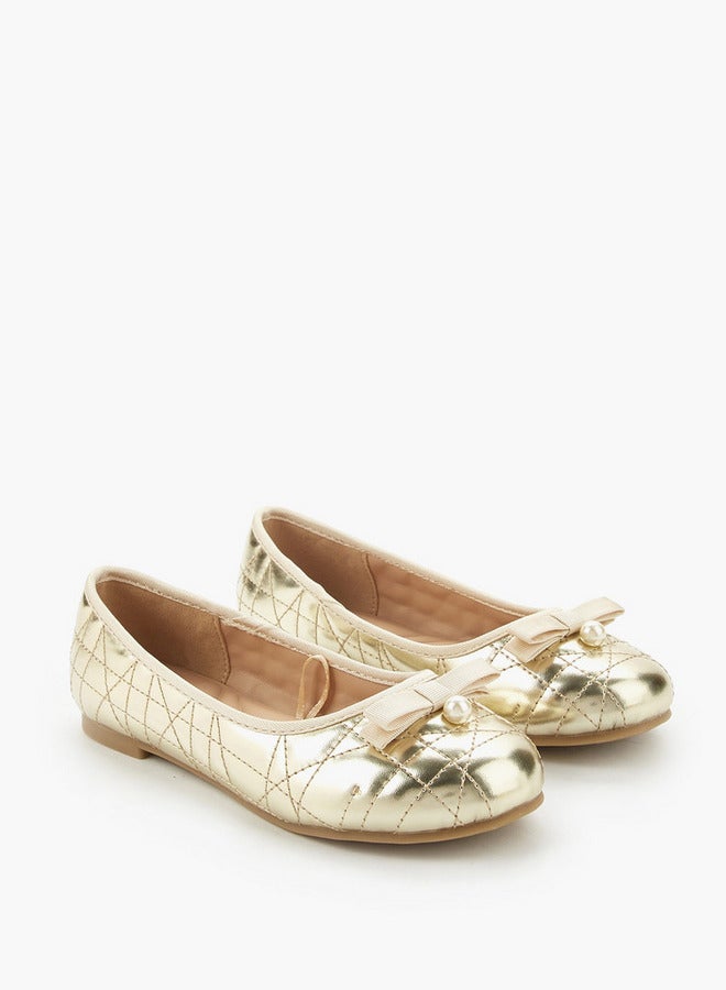 Little Missy Girls Quilted Ballerina Shoes - Image 3