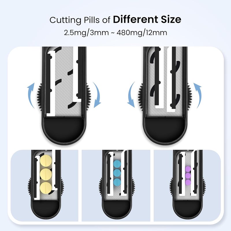 Multi-specification tablet slitter, hidden knife type anti-cutting hand precision tablet slitter, medicine box cutting medicine (black model) - Image 2