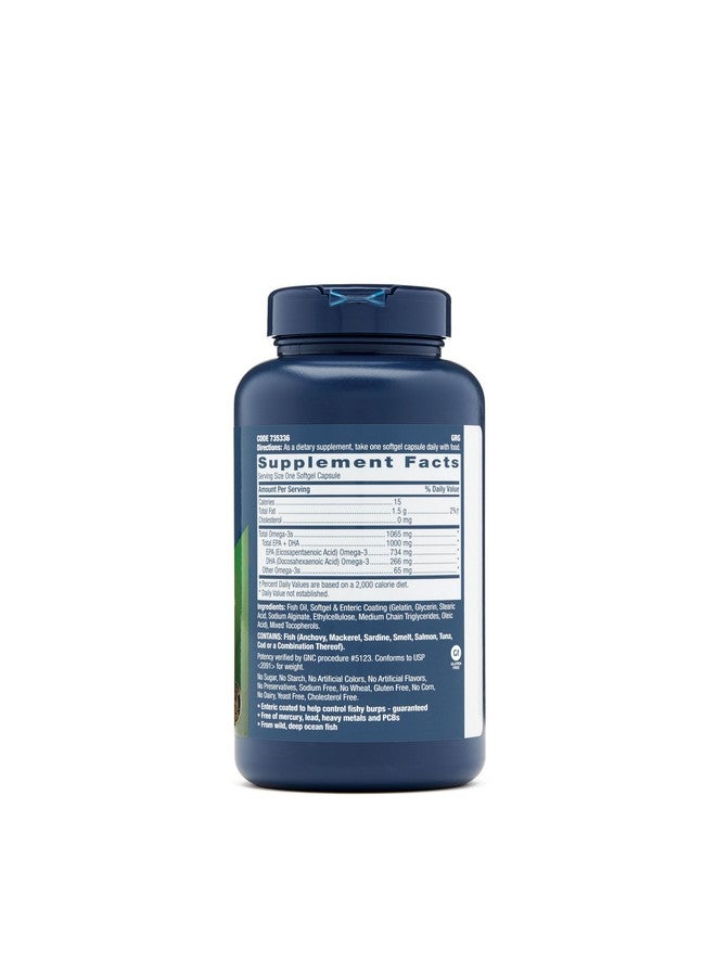 GNC Triple Strength Fish Oil, Twin Pack, 120 Softgels per Bottle, Supports Heart, Brain, Skin, Eye and Joint Health - Image 2