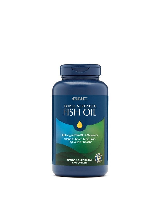 GNC Triple Strength Fish Oil, Twin Pack, 120 Softgels per Bottle, Supports Heart, Brain, Skin, Eye and Joint Health - Image 1
