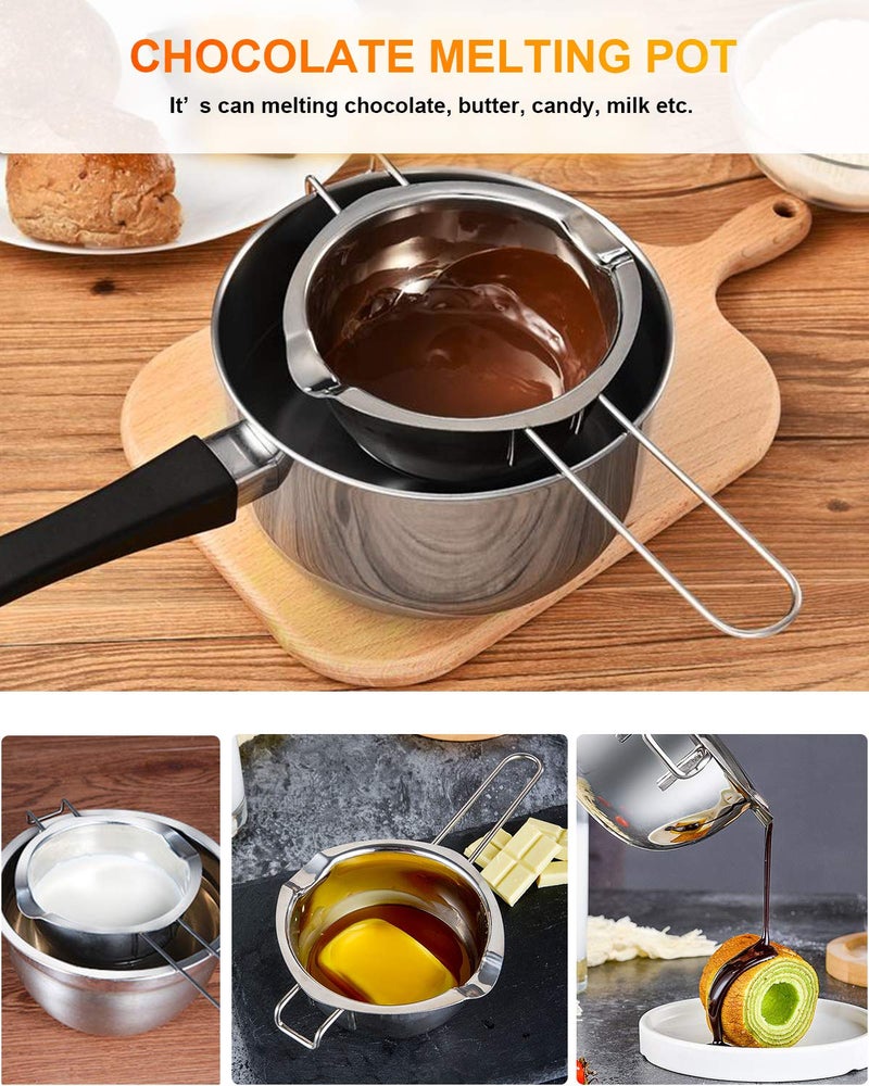 SONGZIMING Stainless Steel Double Boiler Pot for Melting Chocolate, Candy and Candle Making (18/8 Steel, 2 Cup Capacity, 480ML) - Image 5