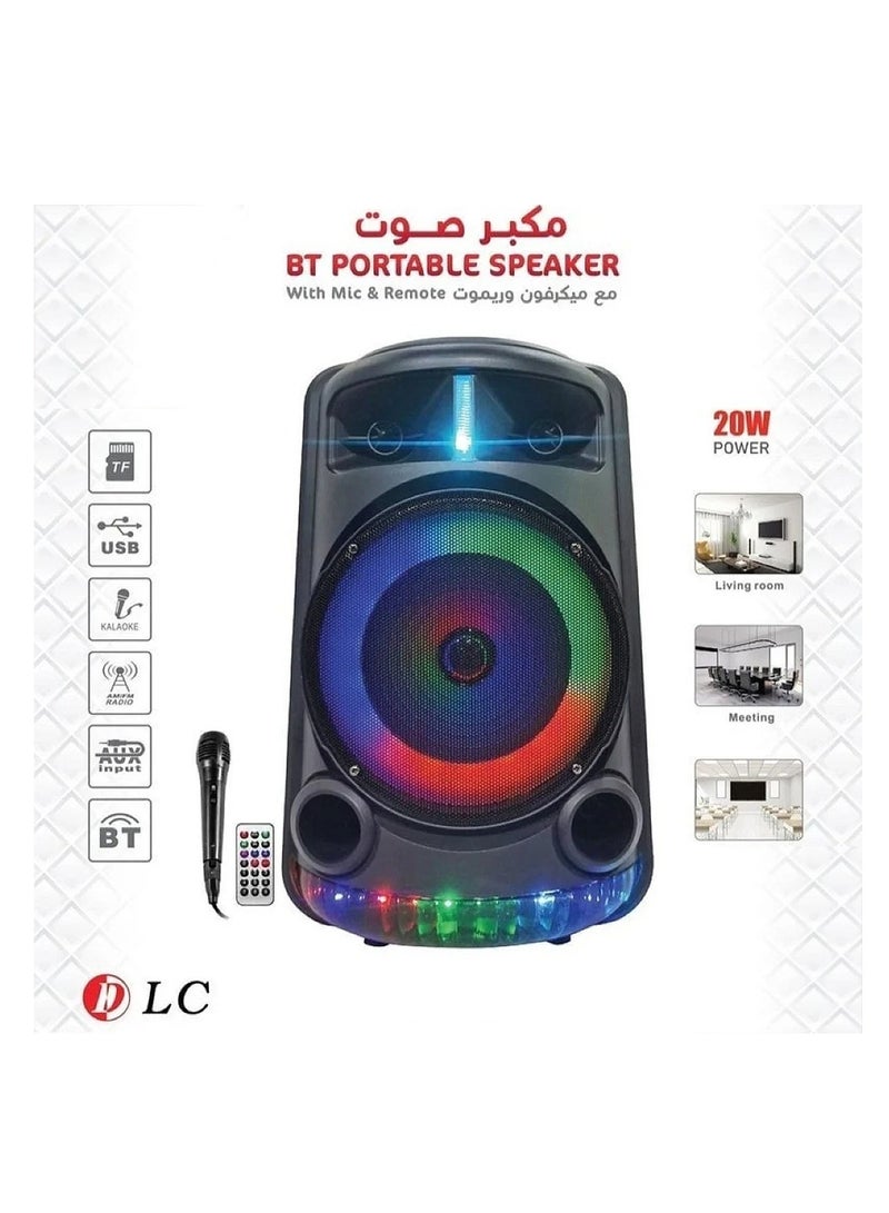 DLC 20 Watt Portable Speaker with Microphone and Remote Control DLC-32297 - Black - Image 1