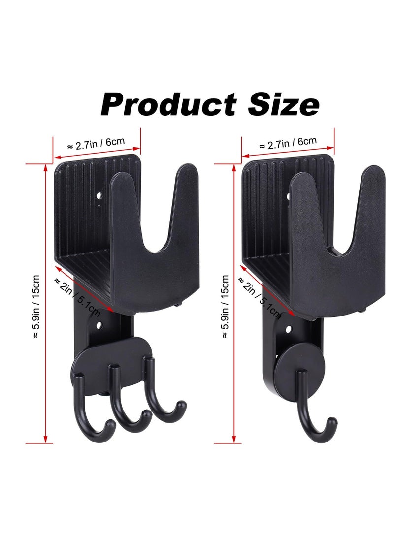 Pot Lid Holder Wall Mount Plastic Pot Lid Stand Holder Rack Hanging Pan Cover Organizer Self Adhesive with Tape for Kitchen 2 Pcs, Black - Image 2