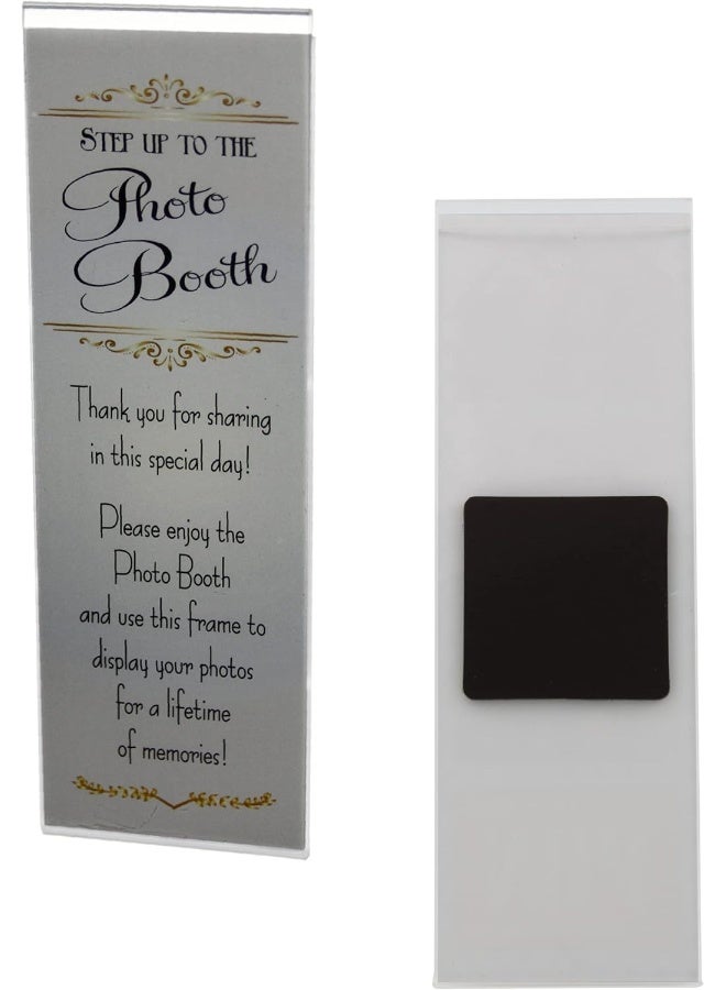 Photo Booth Nook Photo Booth Nook  2x6 Magnetic Photo Booth Picture Frame 100 Count  Crystal Clear Acrylic Strong Magnet with Silver Inserts  Bulk  - Image 3