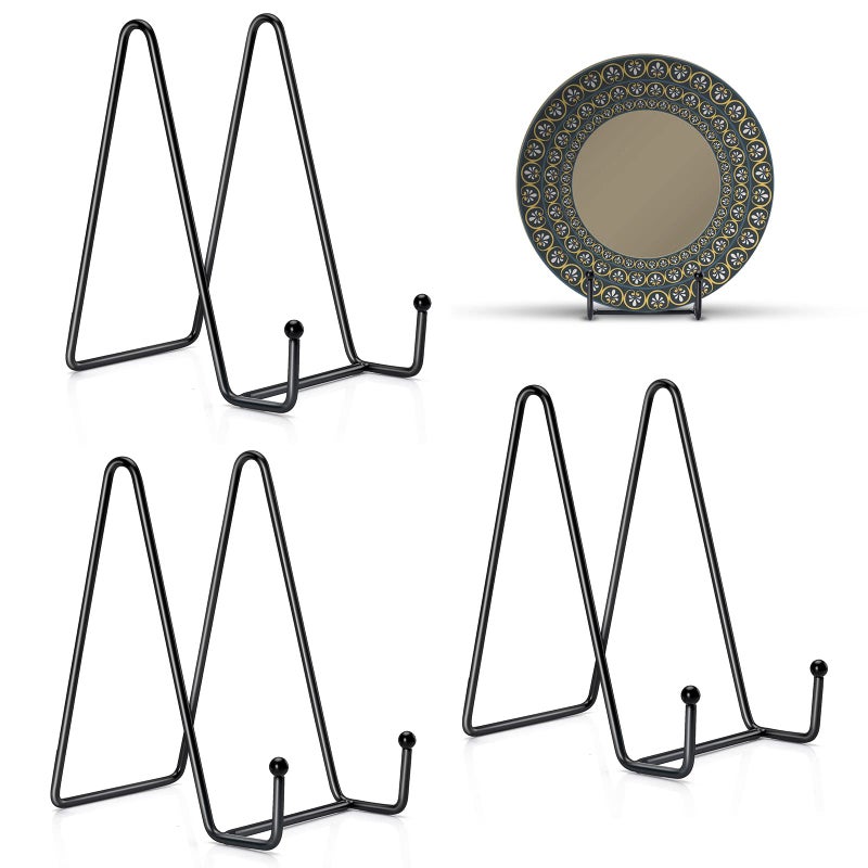 Kruodop 3 Pack 6 Inch Plate Stands For Display  Plate Holder Display Stand  Picture Frame Stand Black Metal Frame Holder Stands For Book Small Easel Decorative Plate Photo And Platter Tabletop Art - Image 1