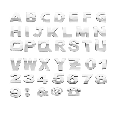 HZEL Car Letters Emblem 40PCS 3D Number Symbol Vehicle Badge Decal Weatherproof Adhesive Logo Automotive Side Rear Trunk Outdoor Wall Sticker Decor Accessories Universal Fit - Image 1