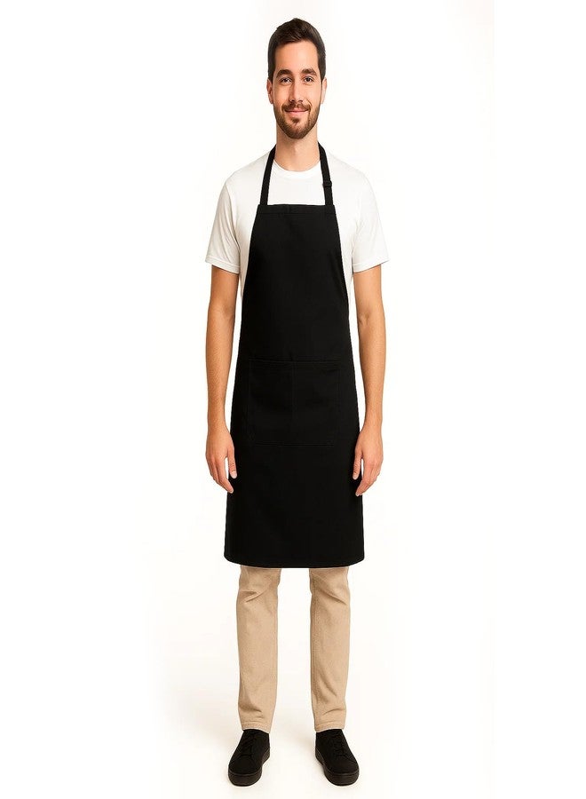 Ravill Black Apron with Pockets for Men and Women - 35" Long Multi Purpose Polyester Work Aprons for Cooking, Cleaning, Baking, Art - Water Resistant Kitchen Apron - Image 1