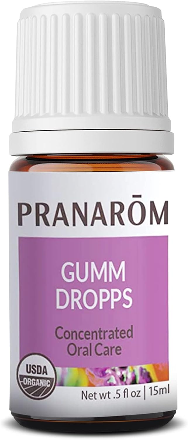 Pranarom - Gumm Dropps Essential Oil for Teeth & Gum Health, Natural Mouthwash for Oral Care, Pure & Organic Essential Oils (Peppermint, Thyme, Clove, Lemon, & Cinnamon), 15 ml
