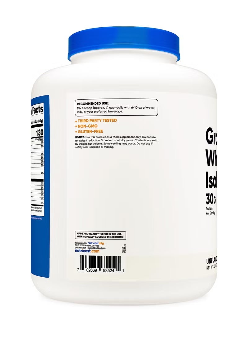Nutricost, Grass-Fed Whey Protein Isolate, Unflavored, 5 lb (2,268 g) - Image 3