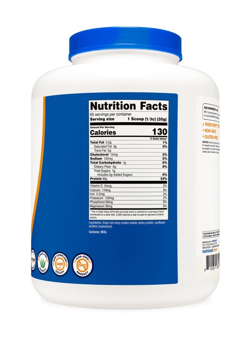 Nutricost, Grass-Fed Whey Protein Isolate, Unflavored, 5 lb (2,268 g) - Image 5