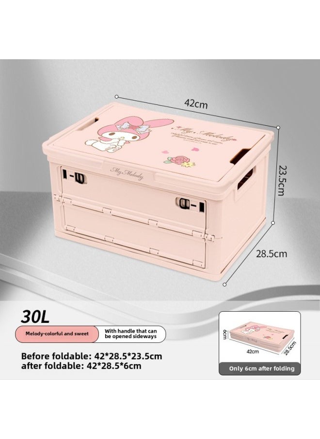 Generic - Kitty Folding Storage Box Outdoor Camping Storage Car Trunk Storage Box Car Girl Camping Storage-Specifications:Melody Pink 30l With Handle That Can Be Opened Sideways And Folded-Color:Standard - Image 1