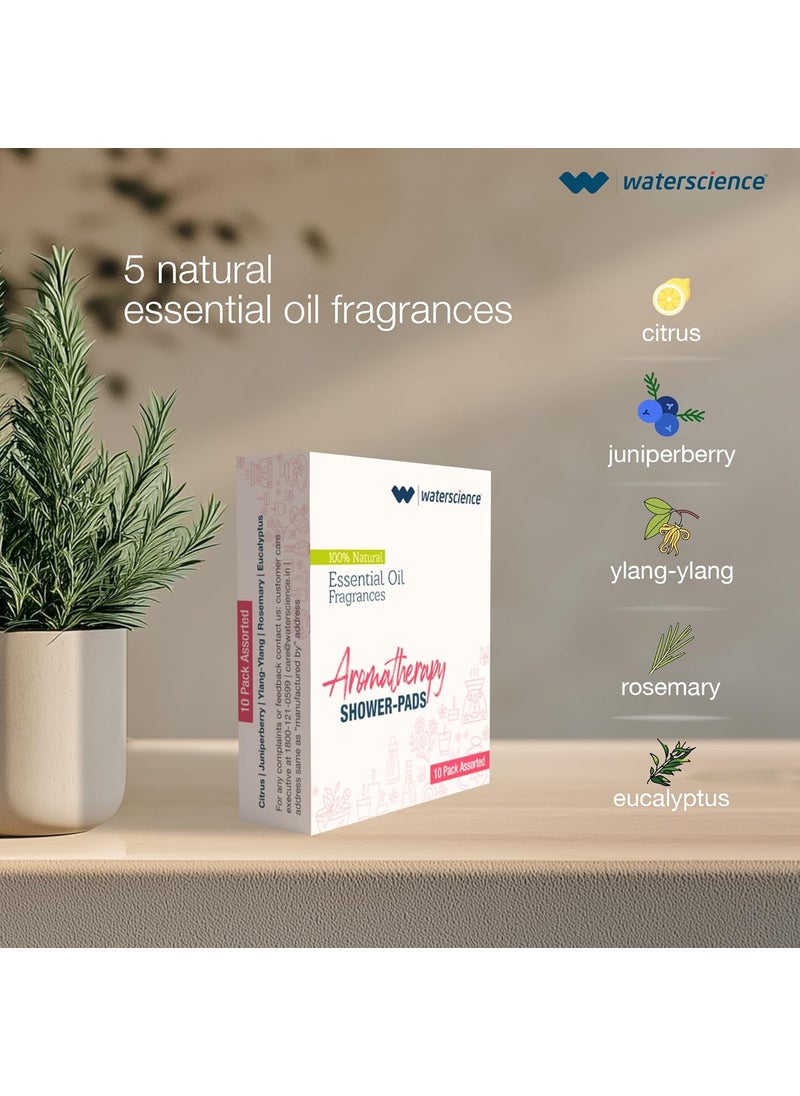 WaterScience WaterScience CLEO Aromatherapy Shower Filter for Bathroom Hard Water Softener for Bath Aroma Pads with Natural Essential Oils Pack of 10 Shower Head for BorewellTanker Water 5 Fragrances  - Image 5