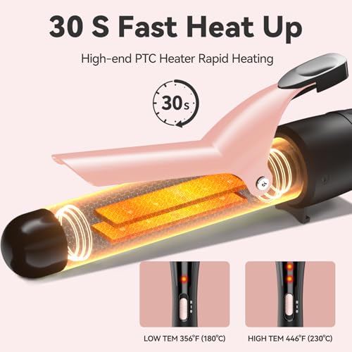 MAX-T Maxt 5-in-1 Interchangeable Curling Iron Wand Set with 3 Barrels & Curling Thermal Brush | Ceramic Coated for Long-Lasting Curls, Waves Hair Curler (0.35-1.25 inch) - Image 3