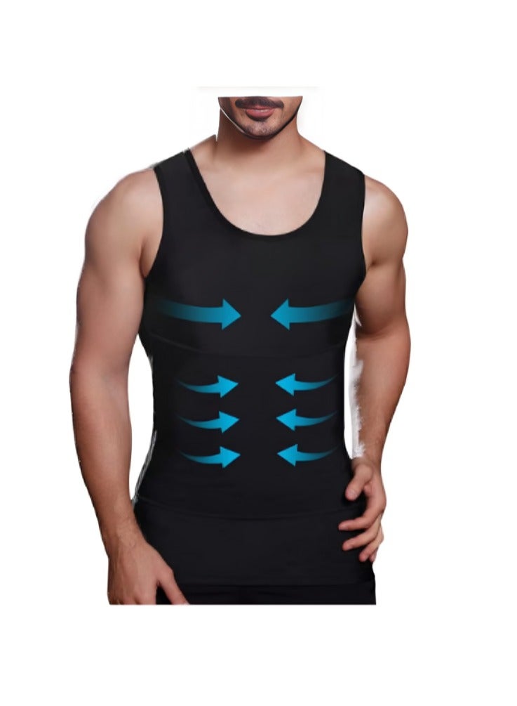 Relax Smart Men’s 2-Piece Workout Waist Trainer and Compression Vest Set – Adjustable Fitness Belt for Core Support & Training Performance, Size M - Image 1