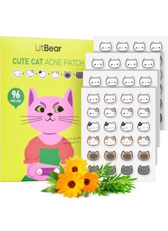Acne Patch Pimple Patch, Cat Shaped Acne Absorbing Cover Patch, Hydrocolloid Acne Patches For Face Zit Patch Acne Dots, Tea Tree Oil & Salicylic Acid, 96 Patches, 12Mm