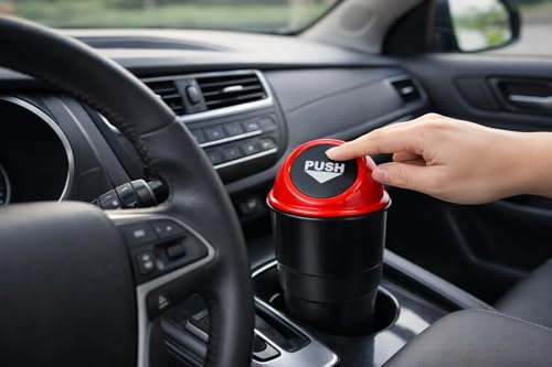 SIAGO Mini Car Trash Can | Premium Cup Holder Dustbin with Lid | Compact Plastic Garbage Bin for Tissues, Wrappers & Snack Bags | SIA114 - Image 3
