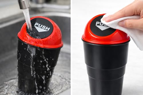 SIAGO Mini Car Trash Can | Premium Cup Holder Dustbin with Lid | Compact Plastic Garbage Bin for Tissues, Wrappers & Snack Bags | SIA114 - Image 2