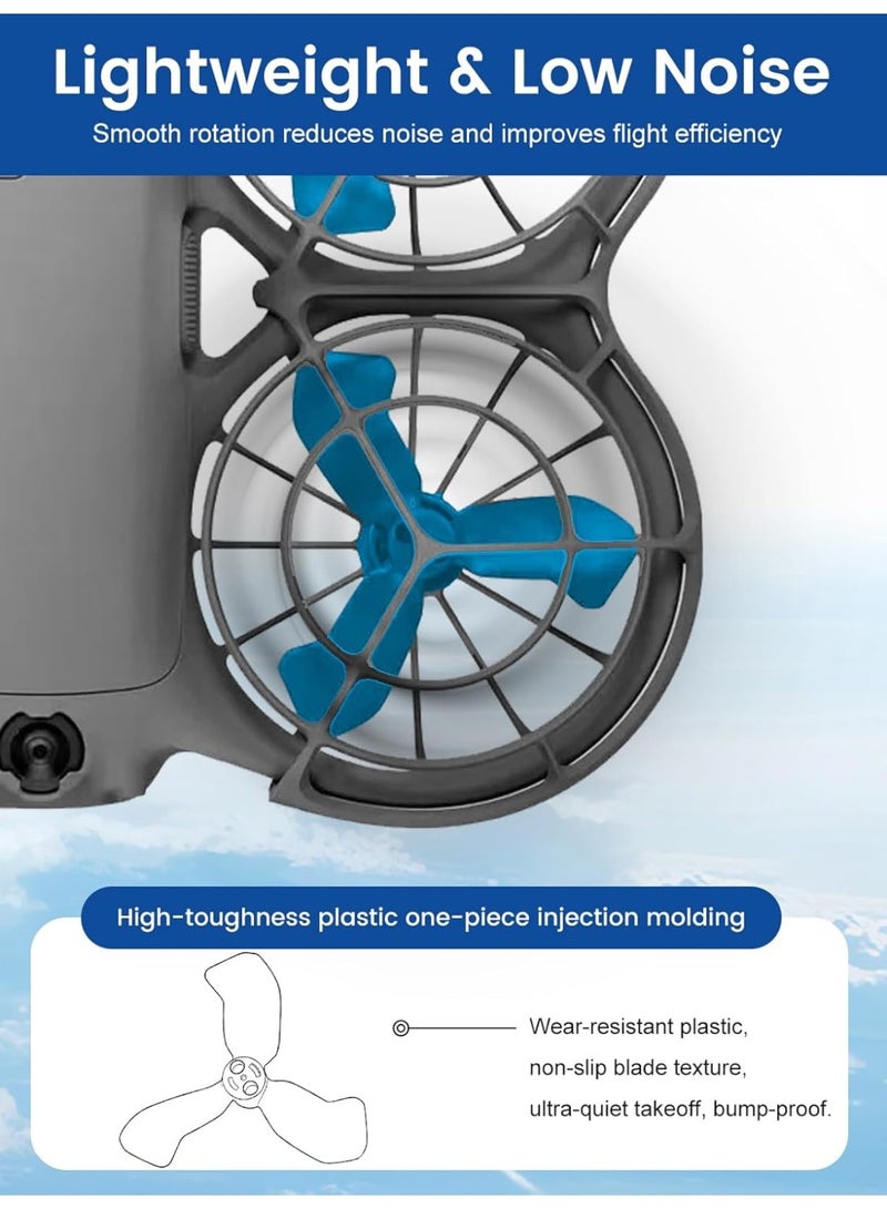 2 أزواج المروحة لـ DJI نيو 2 كاميرا الطيران المحمولة 2217S لون منصات مروحة خفيفة الوزن جناح لـ DJI نيو 2 اكسسوارات الطائرات بدون طيار المحمولة (أزرق) - Image 3