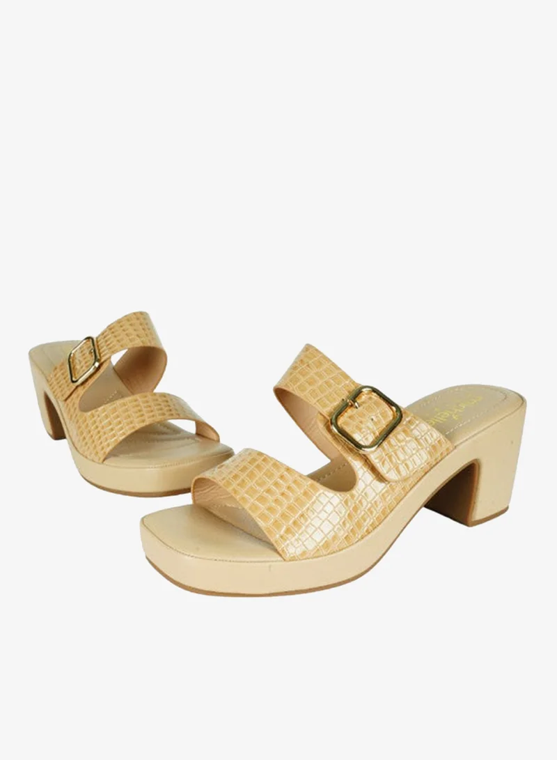 Michelle Morgan 092-2803 Michelle Morgan Ladies Fashion Heeled Sandals 314ZD238 Beige