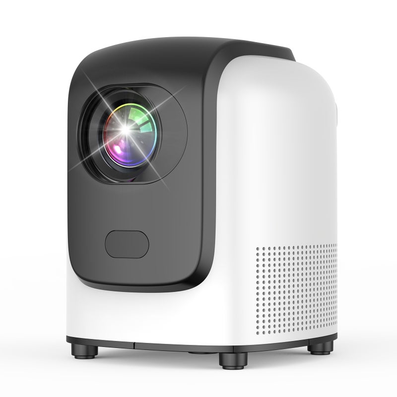 Mini Projector 1920x1080 Native 1080P Resolution 240 Lumens Anti-Blue-Light Lens - 1+32G Memory WiFi 6 Wireless Screen Mirroring Portable Projector for Home Theater Entertainment - Image 1