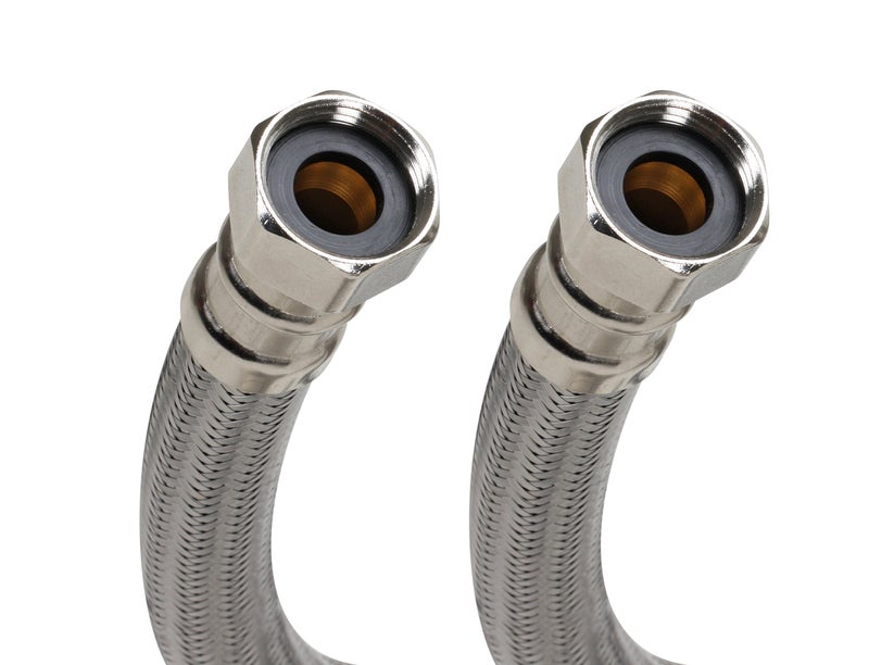 Fluidmaster Fluidmaster B1H12 Water Heater Connector, Braided Stainless Steel - 3/4 F.I.P. Thread x 3/4 F.I.P. Thread, 12-Inch Length  - Image 1
