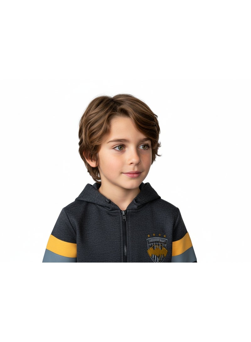 Batman هودي أولاد بطباعة باتمان بسحاب 2-8 سنوات ل/س HT-BHO014 - Image 2