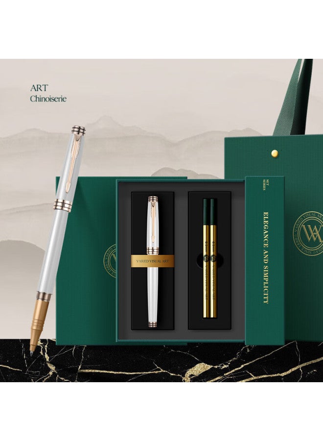 Vva Fountain Pen Signature Pen Teacher's Day Gift For Men And Women, High-end Gift For Business, Knight White Liya Gold Clip 0.5mm Customizable - Image 5