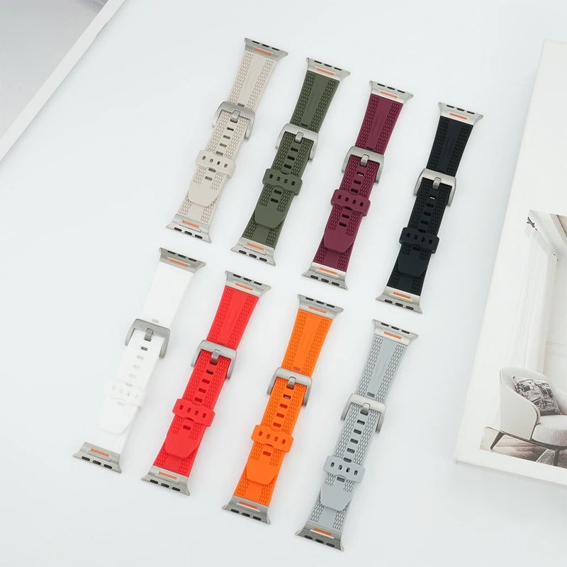 Bluejw Premium 42/46/49mm Breathable Silicone Replacement Band with Metal Connector for Apple Watch Ultra 2 – Replace the Watch Strap - Image 2