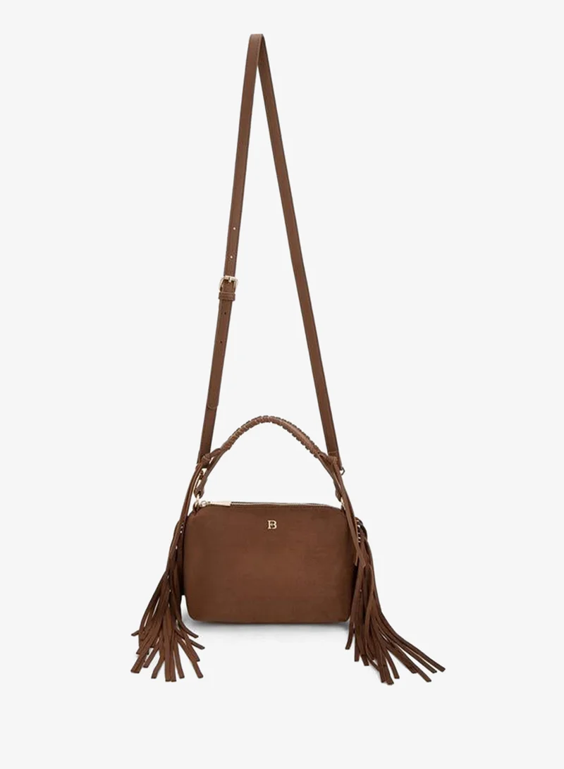 Flora Bella By Shoexpress BROWN Tassel Accent Crossbody Bag With Detachable Strap for Women | Best Price UAE