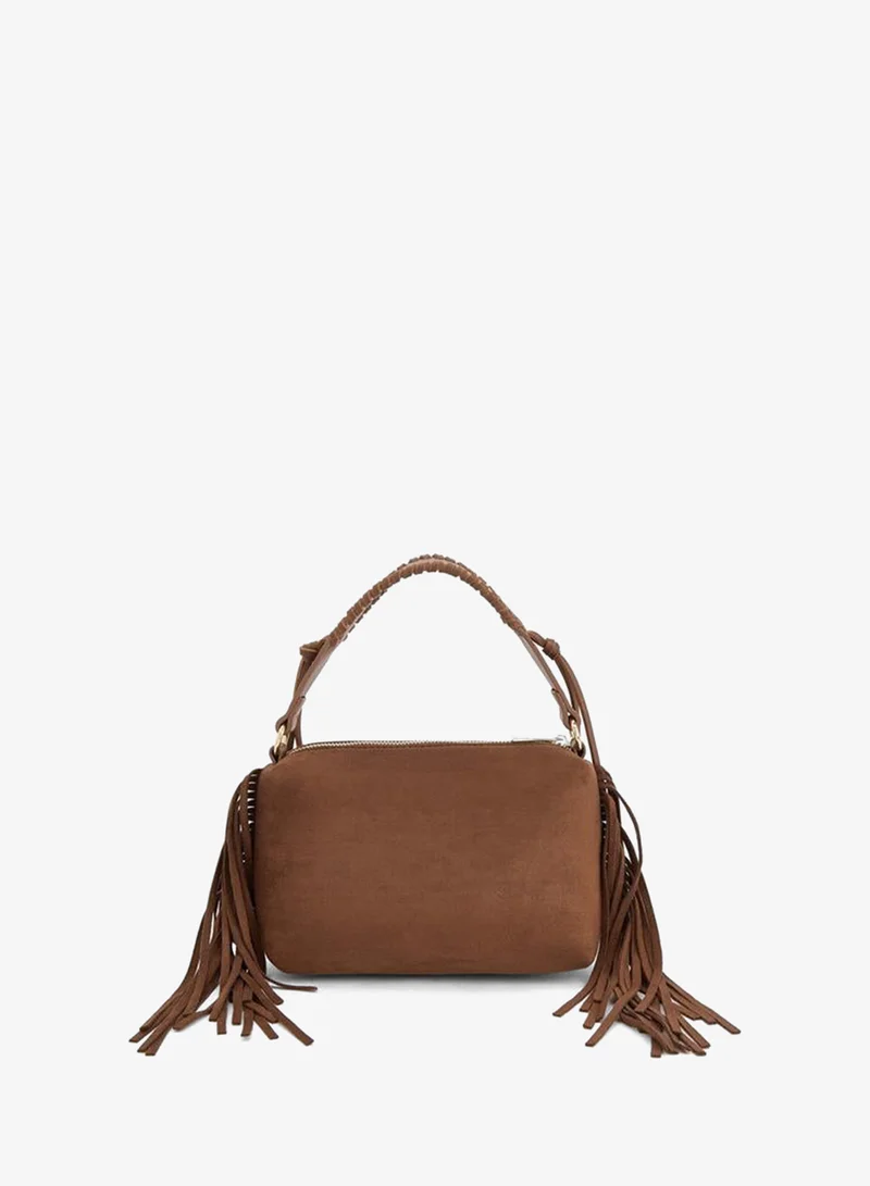 Flora Bella By Shoexpress BROWN Tassel Accent Crossbody Bag With Detachable Strap for Women | Best Price UAE