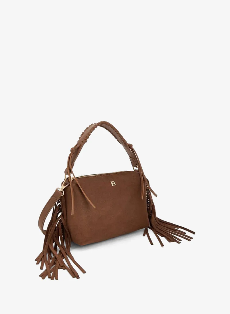 Flora Bella By Shoexpress BROWN Tassel Accent Crossbody Bag With Detachable Strap for Women | Best Price UAE