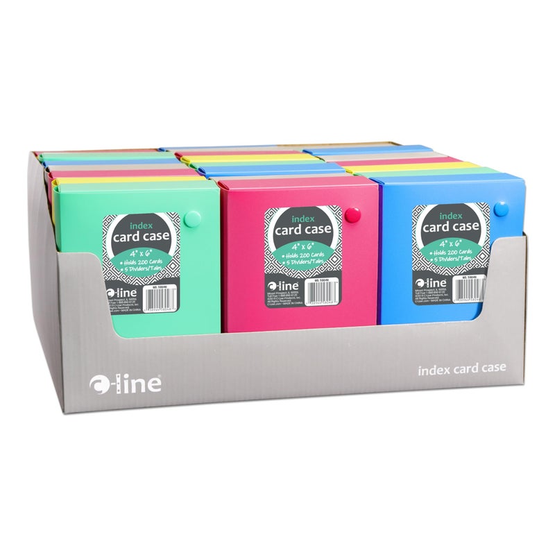 C-Line 58046 Index Card Case, Holds 200 4 x 6 Cards, Polypropylene, 1 Assorted Color - Image 1